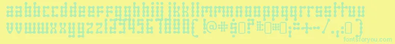skeletor stance Font – Green Fonts on Yellow Background