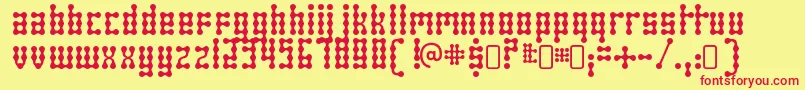 skeletor stance Font – Red Fonts on Yellow Background