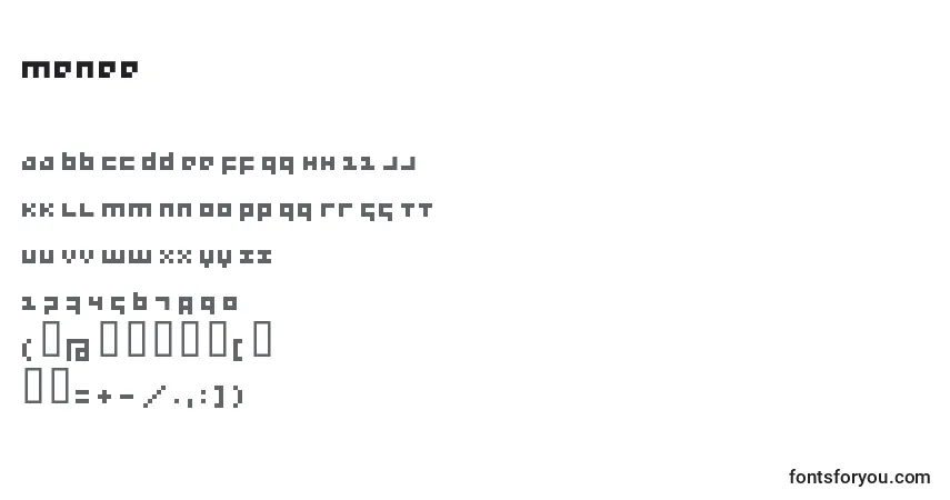 Schriftart Menee – Alphabet, Zahlen, spezielle Symbole