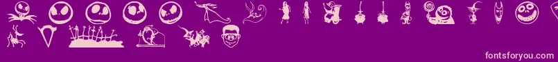 skellingtonbats Font – Pink Fonts on Purple Background