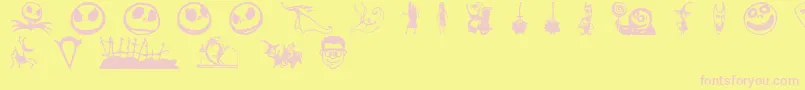 skellingtonbats Font – Pink Fonts on Yellow Background