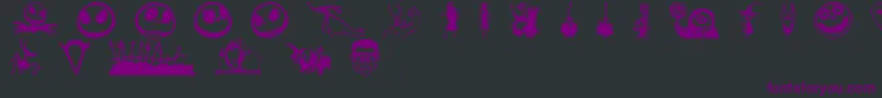 Czcionka skellingtonbats – fioletowe czcionki na czarnym tle