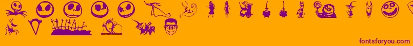 Шрифт skellingtonbats – фиолетовые шрифты на оранжевом фоне