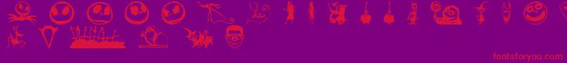 skellingtonbats Font – Red Fonts on Purple Background