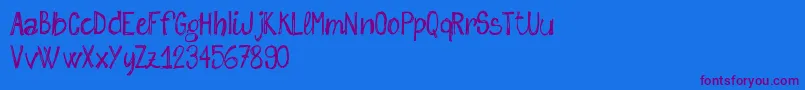 sketch me  FREE version-Schriftart – Violette Schriften auf blauem Hintergrund