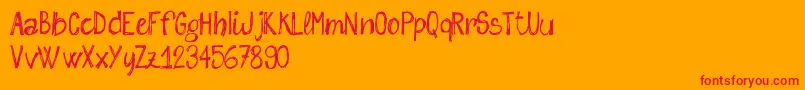 sketch me  FREE version Font – Red Fonts on Orange Background