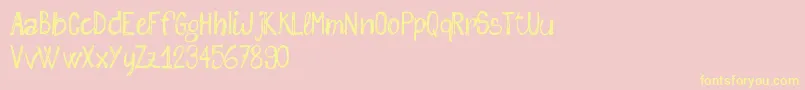 sketch me  FREE version-Schriftart – Gelbe Schriften auf rosa Hintergrund