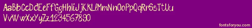 sketch me  FREE version Font – Yellow Fonts on Purple Background