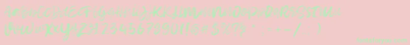 Sketch Time Demo Font – Green Fonts on Pink Background