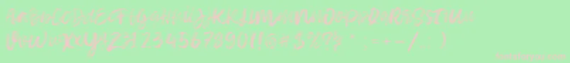 Sketch Time Demo Font – Pink Fonts on Green Background