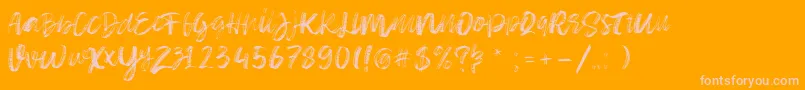 Sketch Time Demo-fontti – vaaleanpunaiset fontit oranssilla taustalla