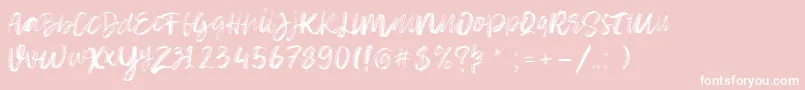 Sketch Time Demo-Schriftart – Weiße Schriften auf rosa Hintergrund