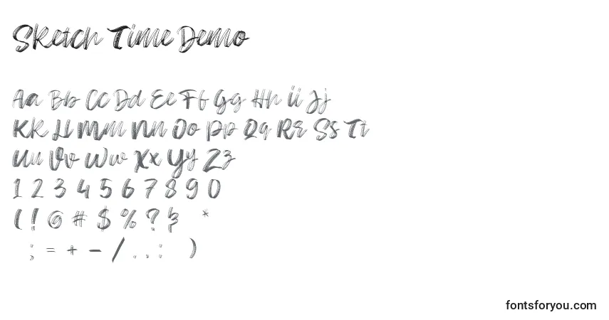 A fonte Sketch Time Demo (141083) – alfabeto, números, caracteres especiais