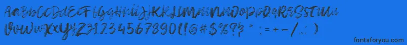 Sketch Time Demo-Schriftart – Schwarze Schriften auf blauem Hintergrund