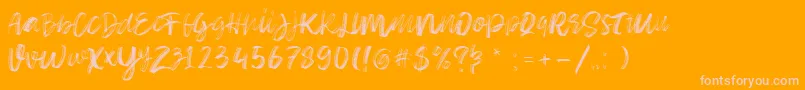 Sketch Time Demo Font – Pink Fonts on Orange Background