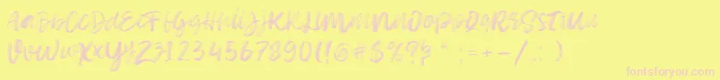 Sketch Time Demo Font – Pink Fonts on Yellow Background