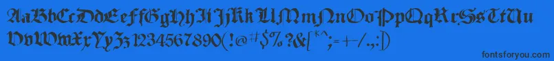 SketchedCassiusBroken-fontti – mustat fontit sinisellä taustalla