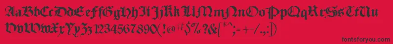 SketchedCassiusBroken Font – Black Fonts on Red Background