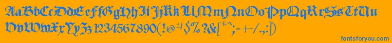 SketchedCassiusBroken Font – Blue Fonts on Orange Background