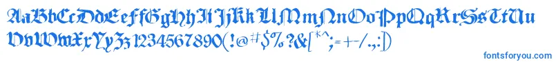 フォントSketchedCassiusBroken – 青いフォント