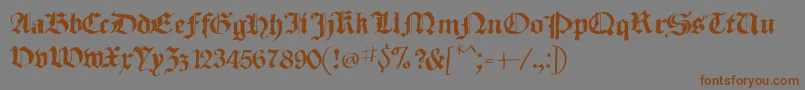 SketchedCassiusBroken Font – Brown Fonts on Gray Background