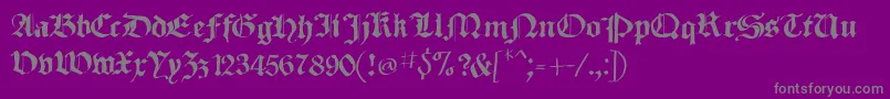 fuente SketchedCassiusBroken – Fuentes Grises Sobre Fondo Morado