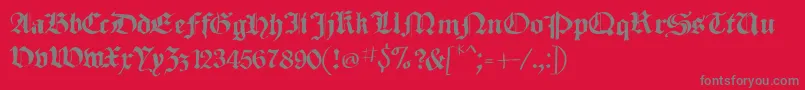 SketchedCassiusBroken Font – Gray Fonts on Red Background