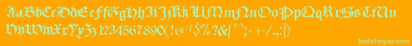 SketchedCassiusBroken Font – Green Fonts on Orange Background