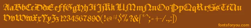 SketchedCassiusBroken Font – Orange Fonts on Brown Background