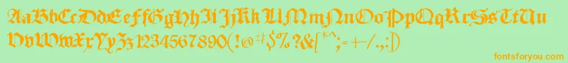 Police SketchedCassiusBroken – polices orange sur fond vert