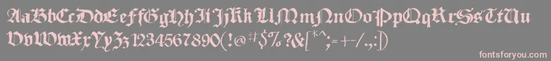 SketchedCassiusBroken-Schriftart – Rosa Schriften auf grauem Hintergrund