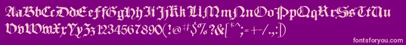 SketchedCassiusBroken Font – Pink Fonts on Purple Background