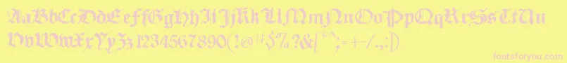 SketchedCassiusBroken Font – Pink Fonts on Yellow Background