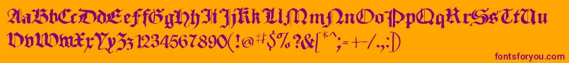 SketchedCassiusBroken Font – Purple Fonts on Orange Background