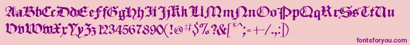 SketchedCassiusBroken-Schriftart – Violette Schriften auf rosa Hintergrund