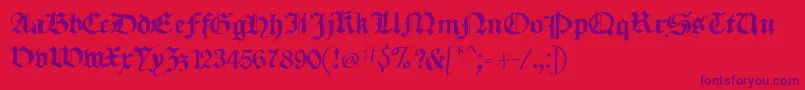 SketchedCassiusBroken-Schriftart – Violette Schriften auf rotem Hintergrund