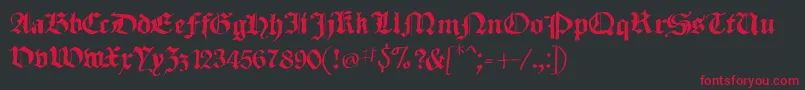 SketchedCassiusBroken Font – Red Fonts on Black Background