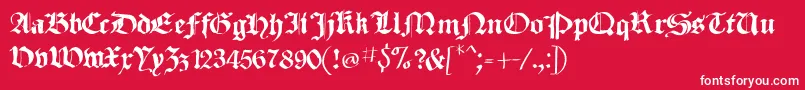 SketchedCassiusBroken Font – White Fonts on Red Background