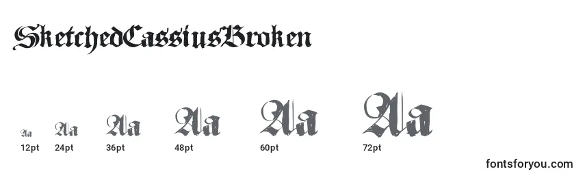 SketchedCassiusBroken (141084) Font Sizes