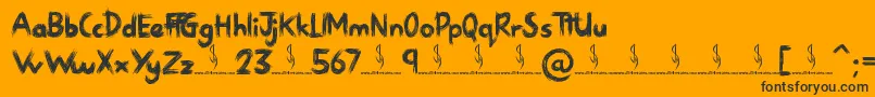 Sketchy Night Font – Black Fonts on Orange Background
