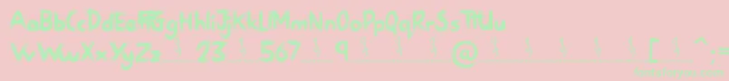 Sketchy Night Font – Green Fonts on Pink Background