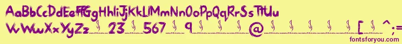 Sketchy Night Font – Purple Fonts on Yellow Background