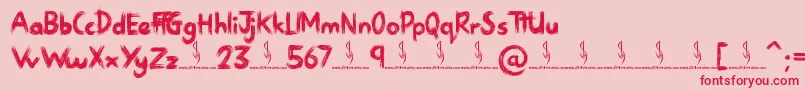 Sketchy Night Font – Red Fonts on Pink Background