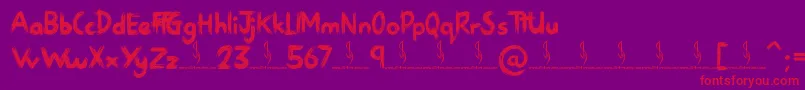 フォントSketchy Night – 紫の背景に赤い文字