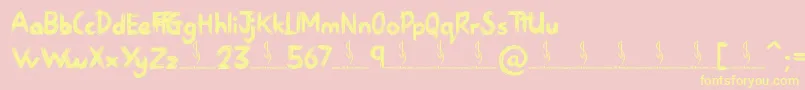 Sketchy Night Font – Yellow Fonts on Pink Background
