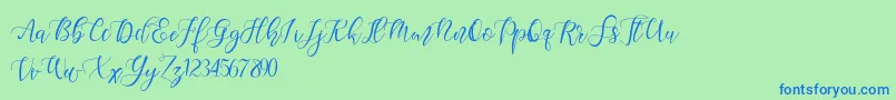 Sketchy Twisty Demo Font – Blue Fonts on Green Background