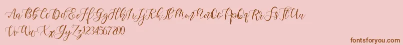 Sketchy Twisty Demo-Schriftart – Braune Schriften auf rosa Hintergrund