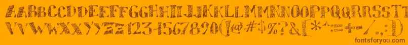 sketchy Font – Brown Fonts on Orange Background