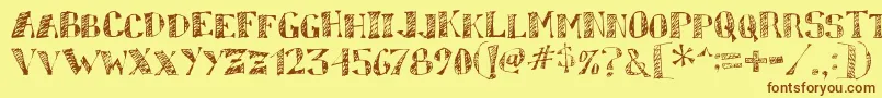 sketchy Font – Brown Fonts on Yellow Background