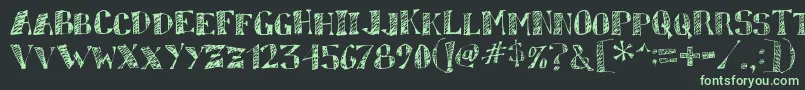 sketchy Font – Green Fonts on Black Background